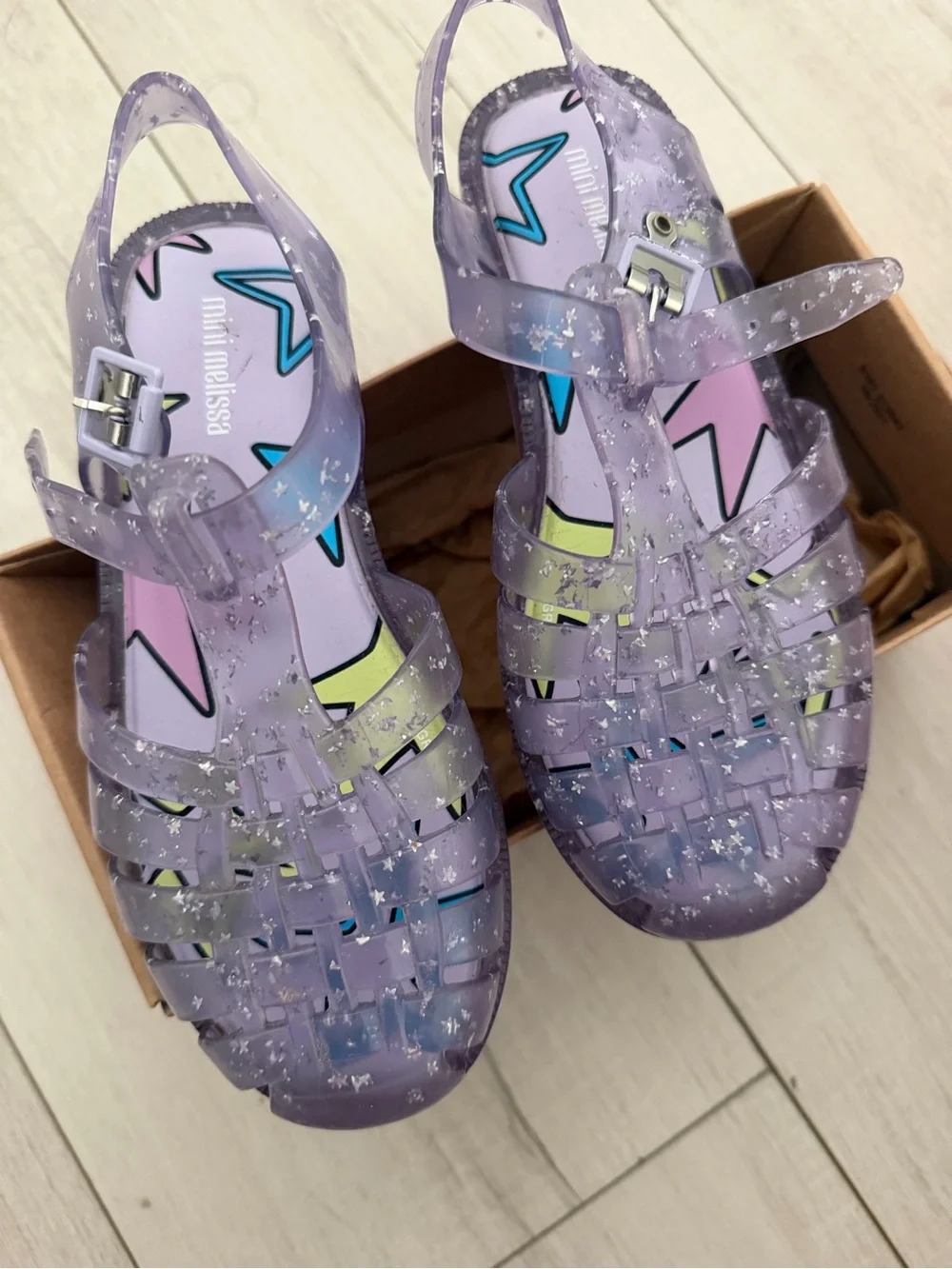 Mini Melissa Kids' Glitter Jellies size 1